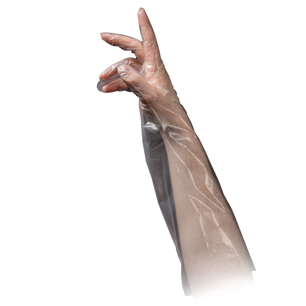 PE Handschuh, transparent, milchig, Größe unisize, gehämmert, Med-Comfort