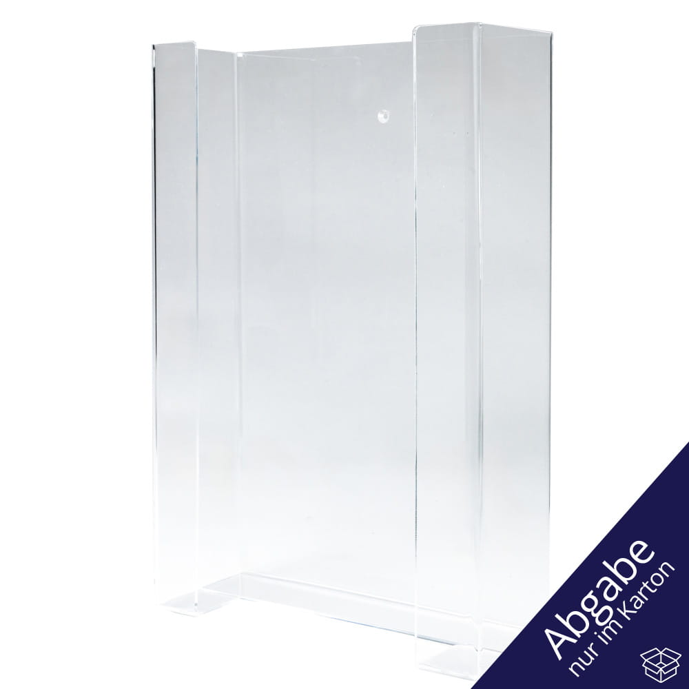 Einmalhandschuh Spender für 3 Boxen, Handschuh-Dispenserhalter TRIO, 258 x 392 x 96 mm, transparent, milchig, Acryl