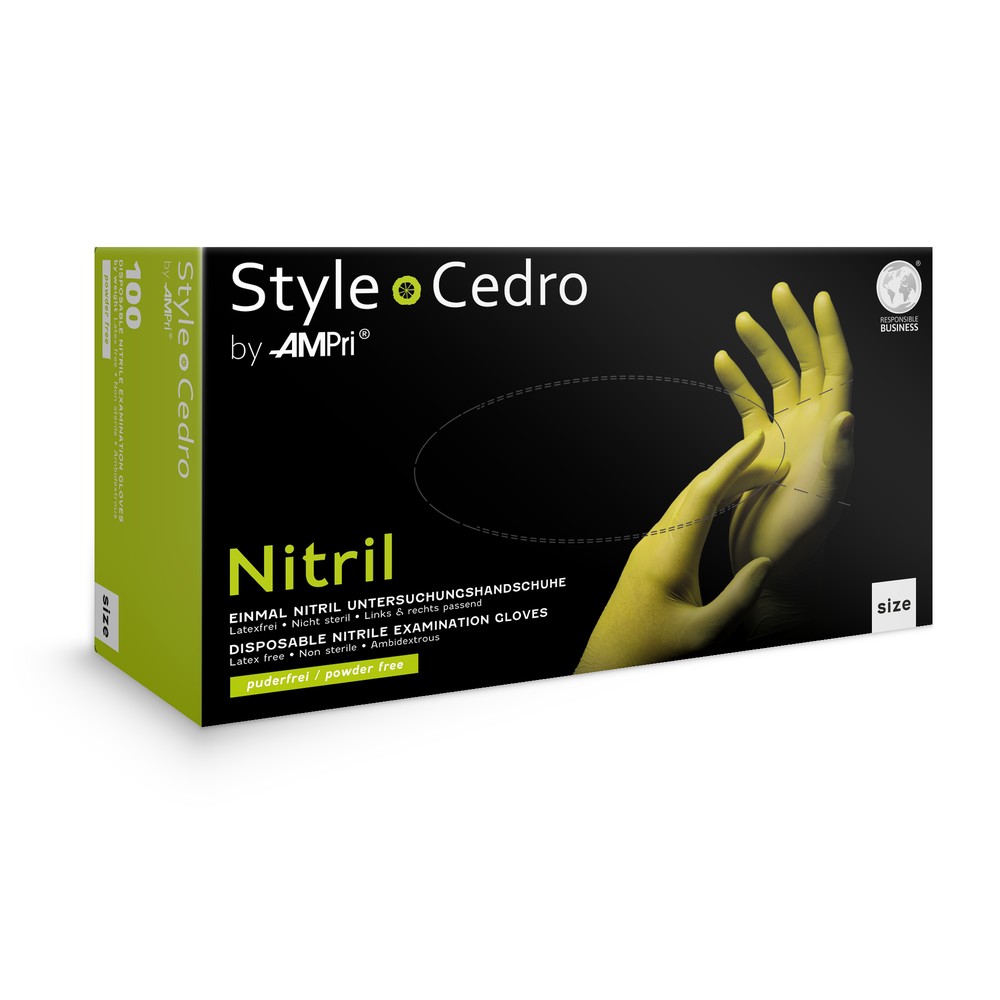 Nitrilhandschuhe, cedro, grün, Größe M, puderfrei, Style cedro by Med-Comfort