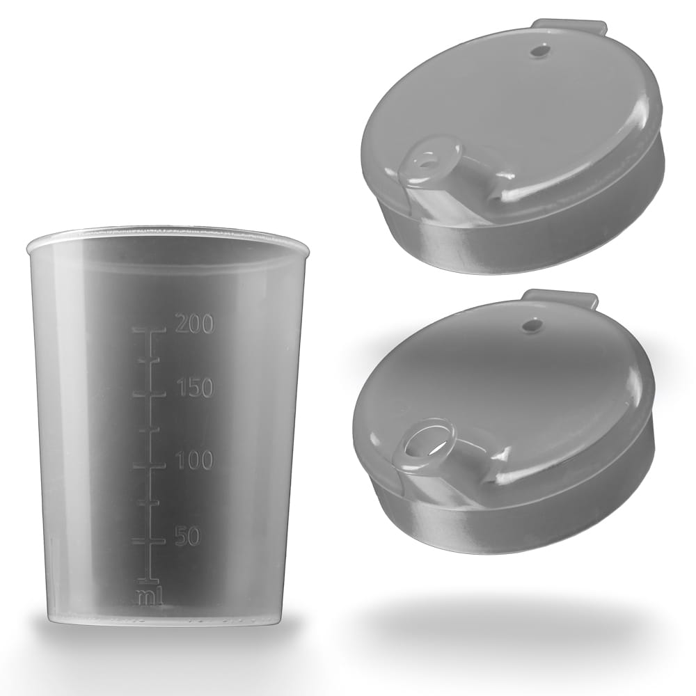 PP Schnabelbecher Oberteil und Unterteil SET, transparent, milchig, 50 x 250 ml