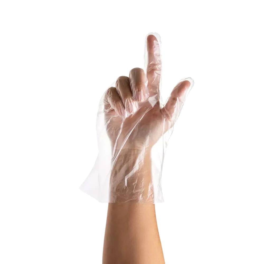 PE Handschuh, transparent, milchig, Größe L, gehämmert, Med-Comfort PE Handschuh, transparent, milchig, Größe L, gehämmert, Med-Comfort