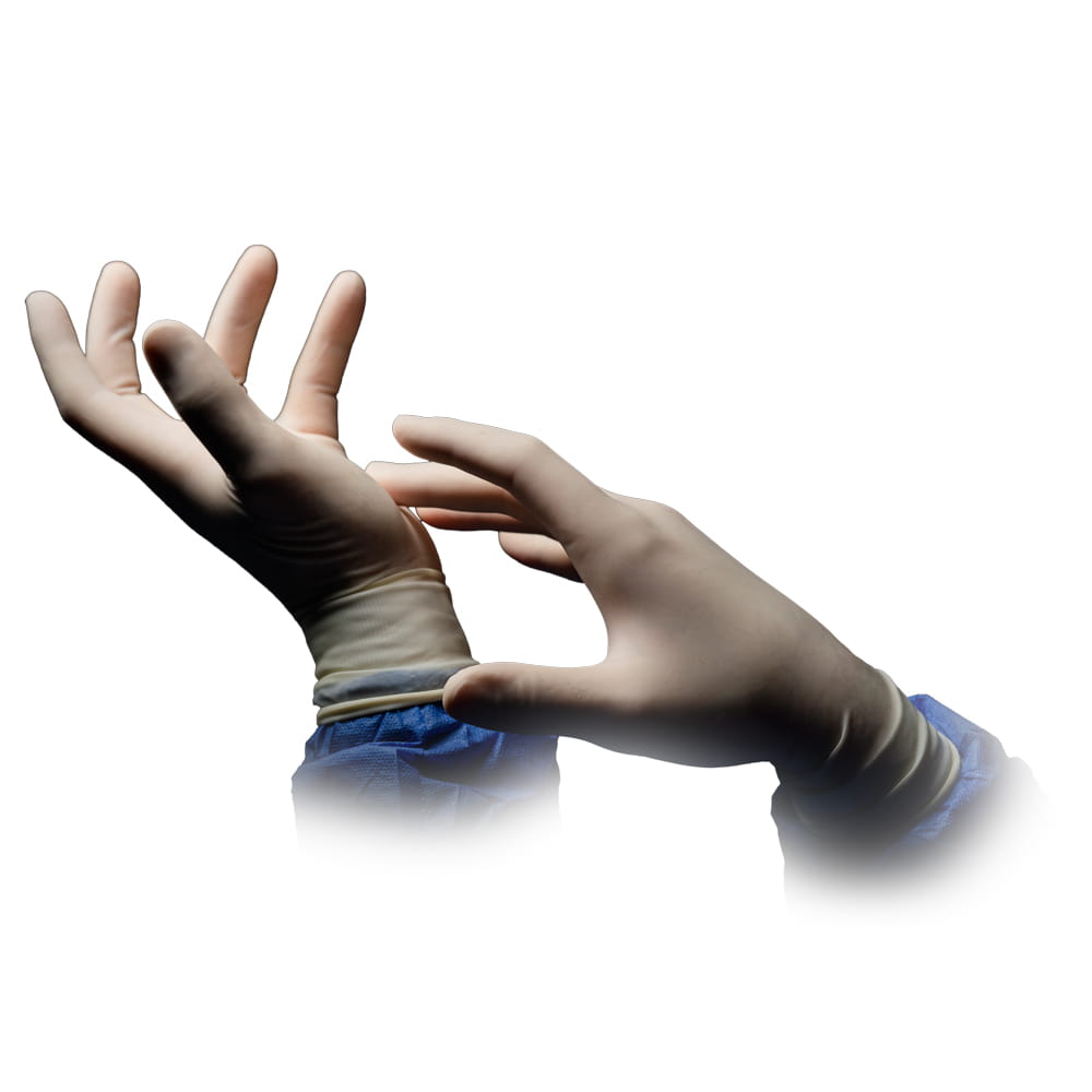 OP-Handschuhe, Latex Einmalhandschuhe, puderfrei, weiß, Gr. 8,5, Med-Comfort OP-Handschuhe, Latex Einmalhandschuhe, puderfrei, weiß, Gr. 8,5, Med-Comfort