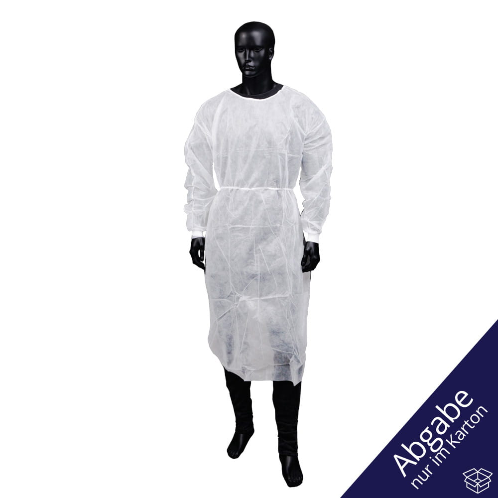 PP Einweg Besucherkittel, Größe L, XL, Farbe weiß, Vlies, Med-Comfort