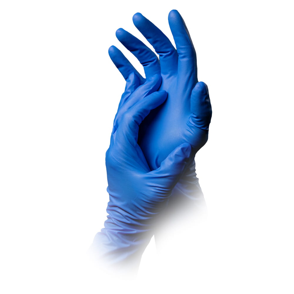 MED-COMFORT HIGH RISK, Nitril-Chemikalienschutzhandschuh, puderfrei, blau, Gr. M