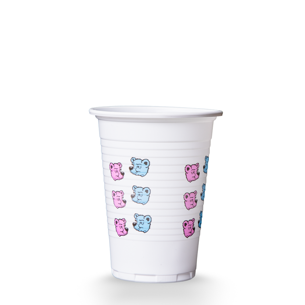 Kinder PP Mundspülbecher,180 ml, Bärenmotiv, Polypropylen