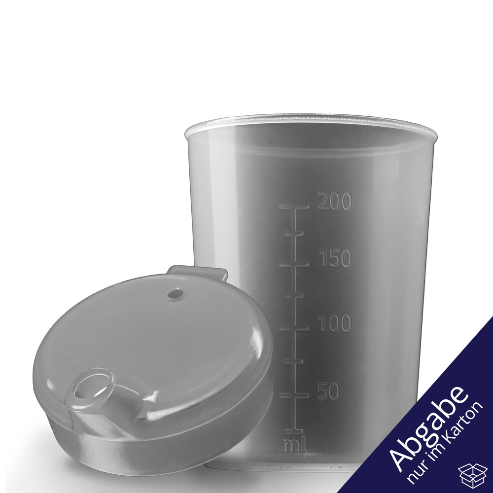 PP Schnabelbecher Oberteil und Unterteil SET, transparent, milchig, 50 x 250 ml