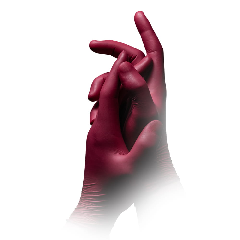 Nitrilhandschuhe, bordeaux, rot, Größe M, puderfrei, Style Grape by Med-Comfort