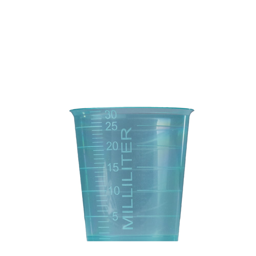 PP Medizinbecher, Farbe grün, 30 ml, graduiert PP Medizinbecher, Farbe grün, 30 ml, graduiert