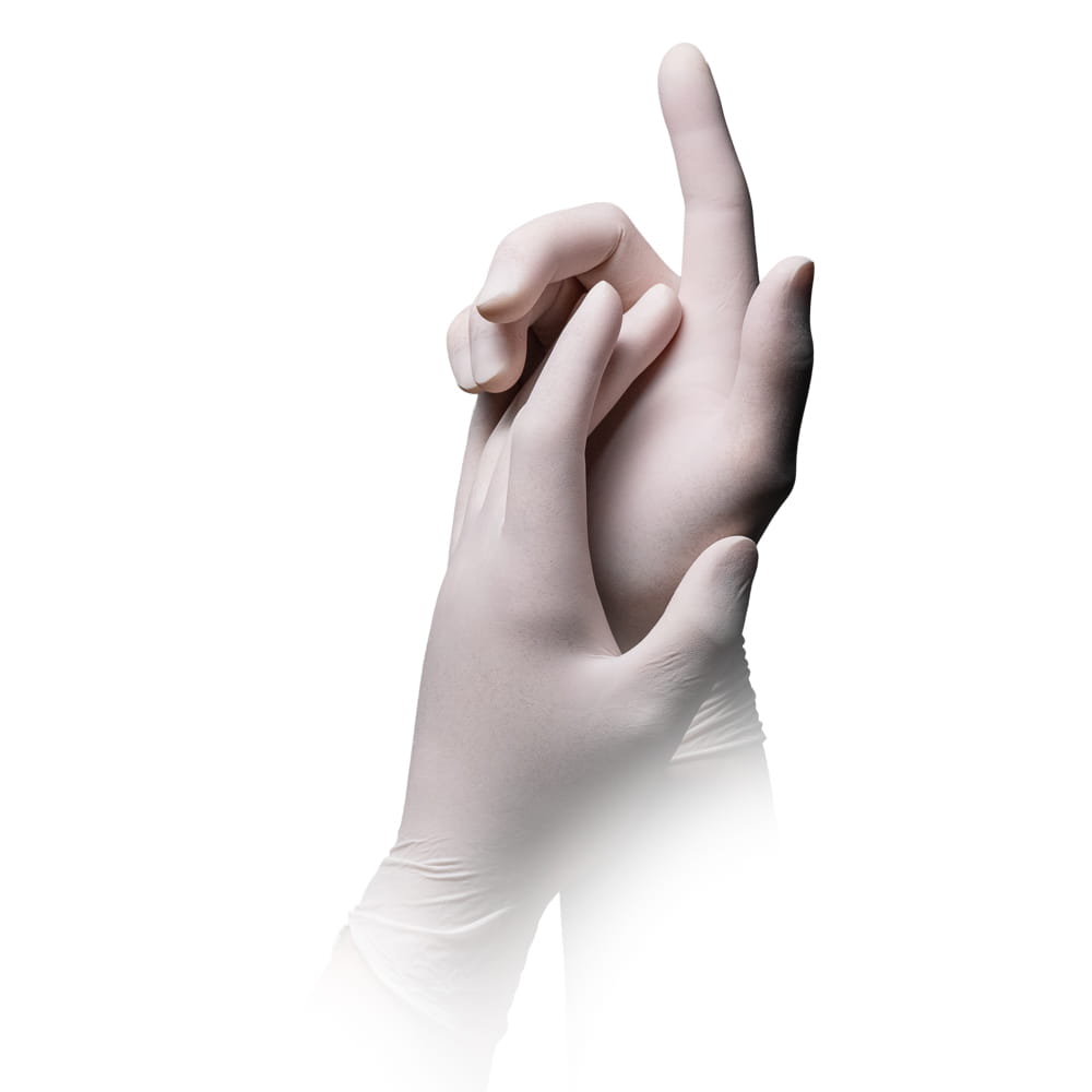 Latexhandschuhe, weiß, Größe S, puderfrei, Med-Comfort Premium Grip