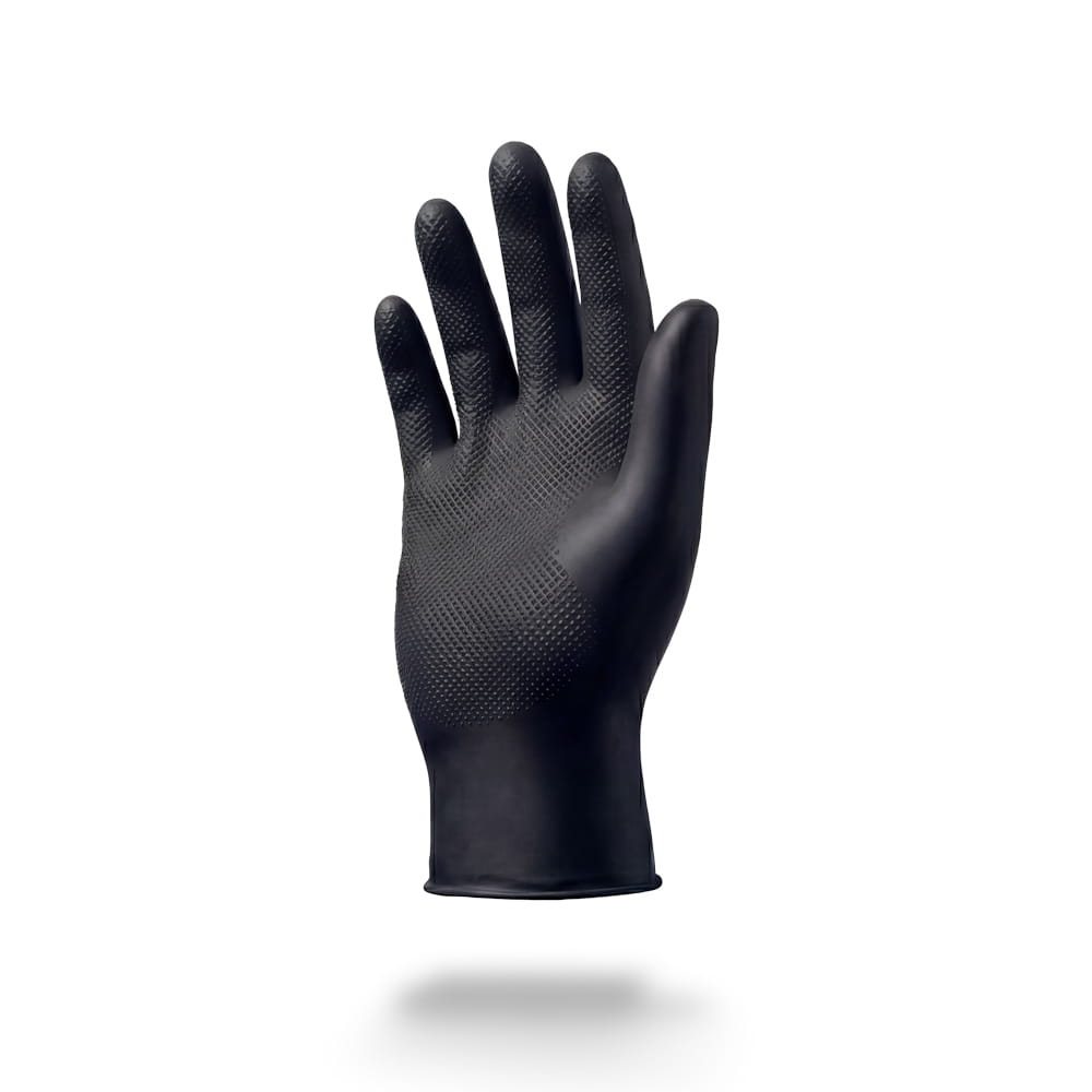 High Grip Einmalhandschuh aus Nitril, Größe XXL, schwarz, SolidSafety