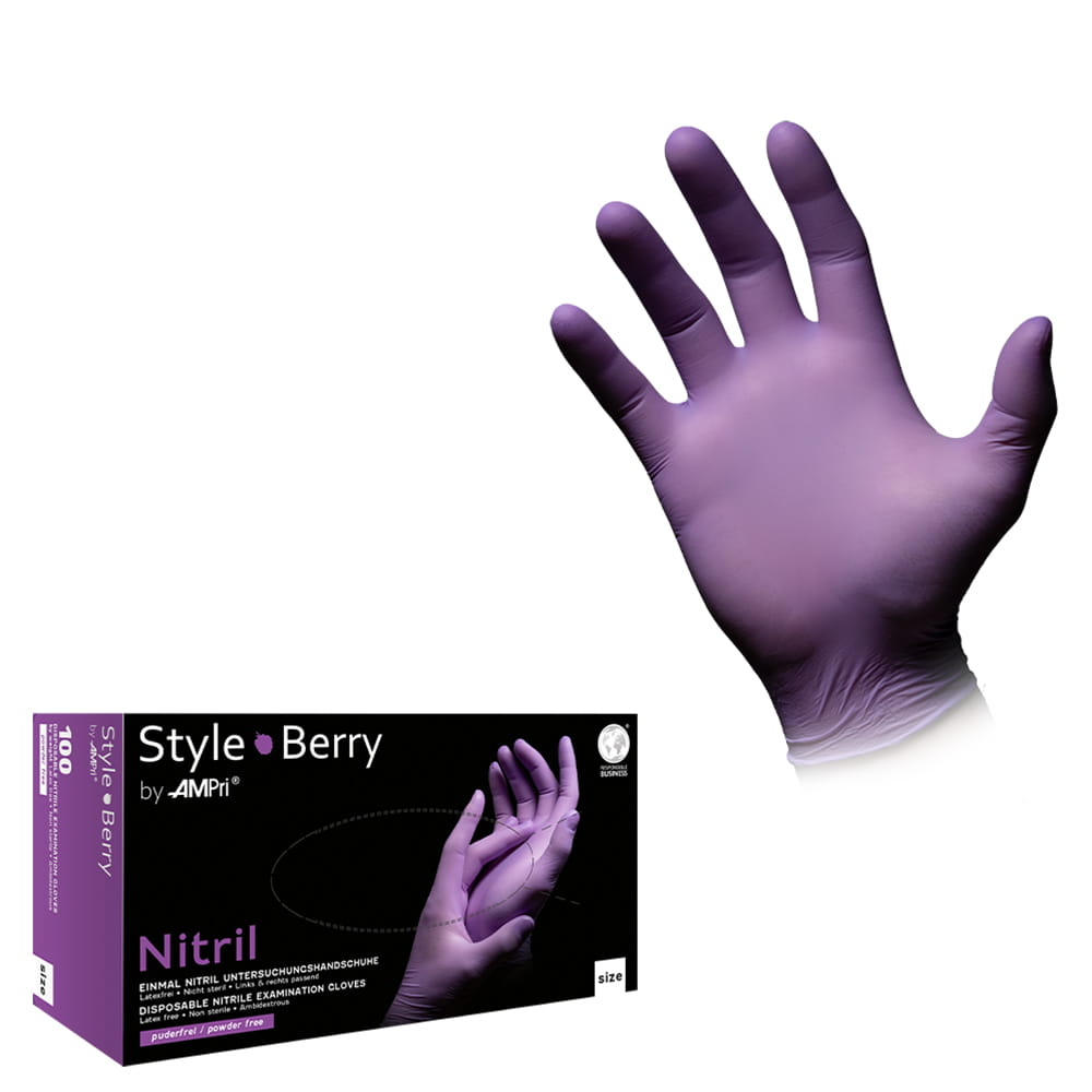 Nitrilhandschuhe, lila, Größe S, puderfrei, Style Berry by Med-Comfort