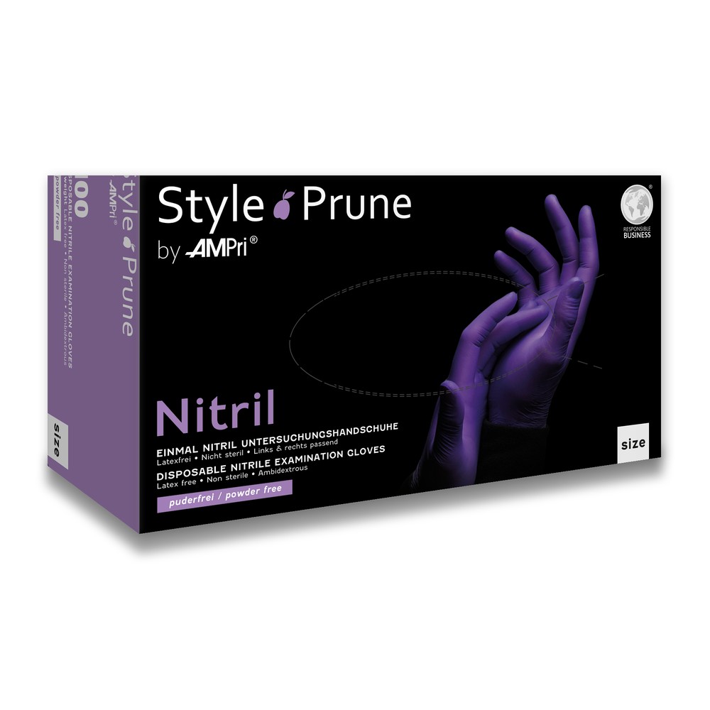Nitrilhandschuhe, dunkellila, lila, Größe L, puderfrei, Style Prune by Med-Comfort