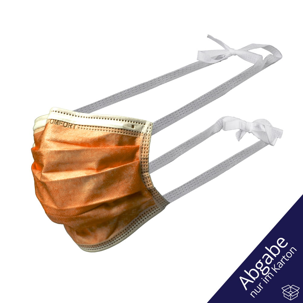 OP Maske zum Binden, orange, Typ IIR, Med-Comfort