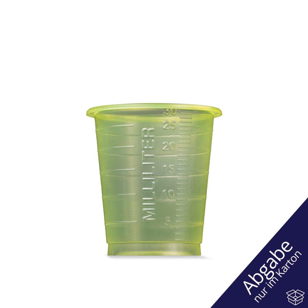 PP Einmal Medizinbecher, 30 ml, graduiert, gelb, Med-Comfort Basic