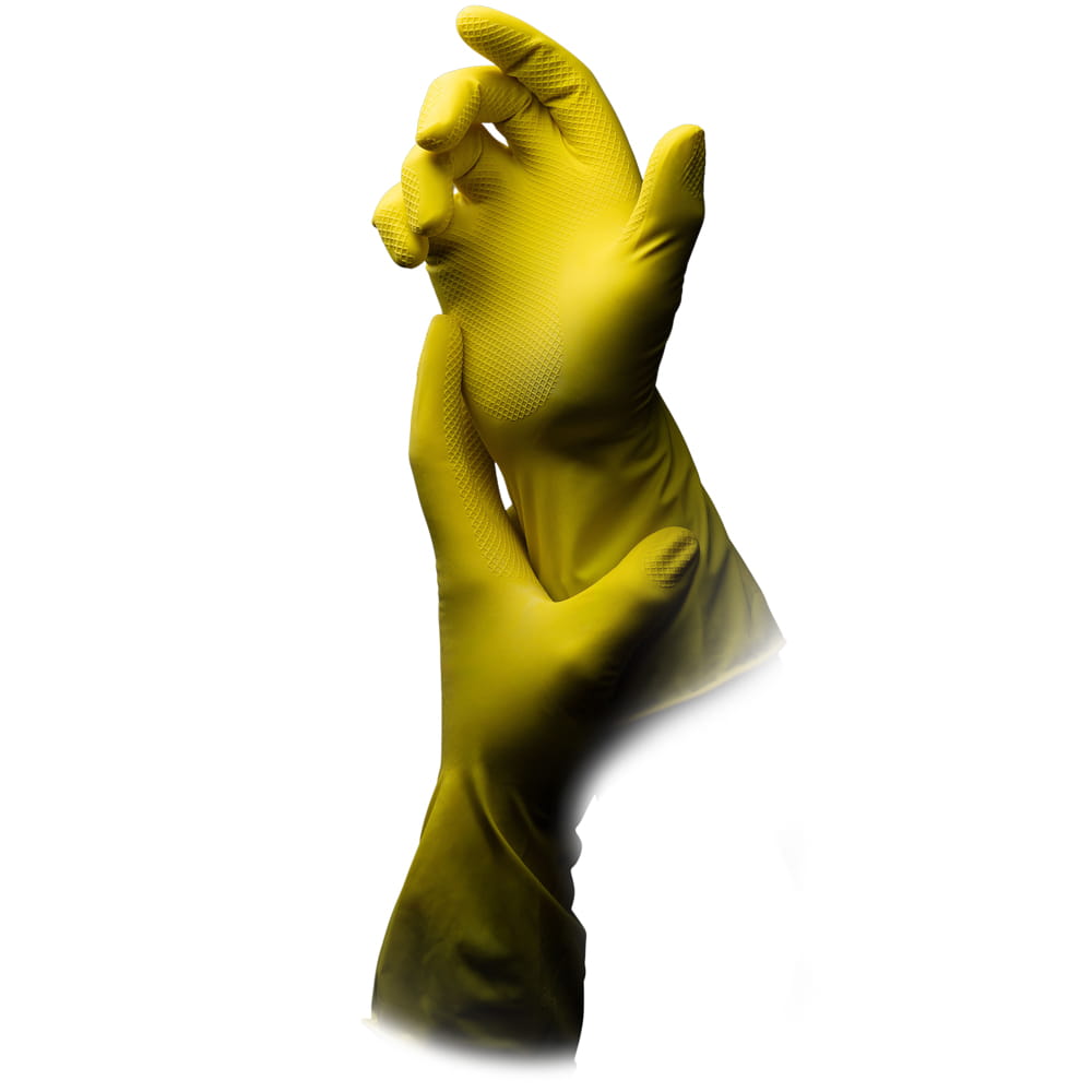 Haushaltshandschuhe Latex, gelb, Größe M, puderfrei, Clean-Comfort