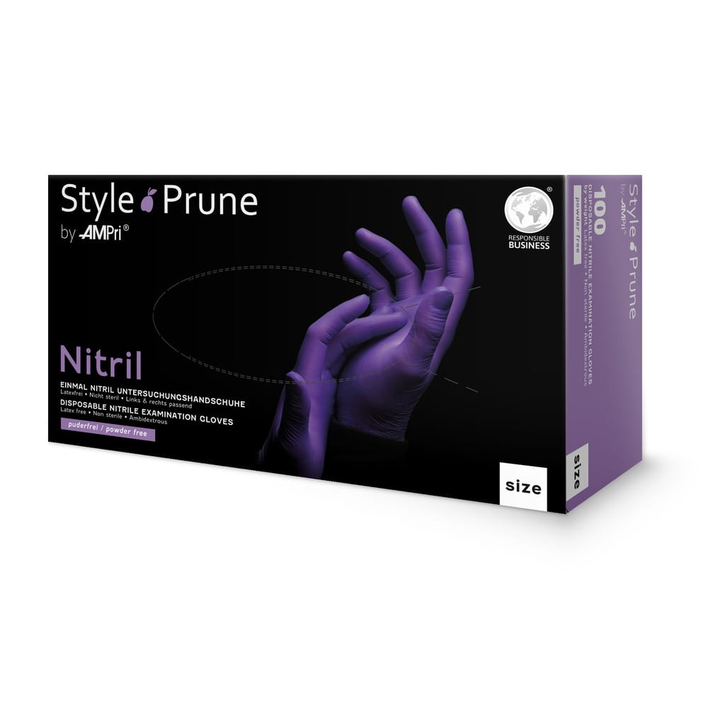 Nitrilhandschuhe, dunkellila, lila, Größe M, puderfrei, Style Prune by Med-Comfort