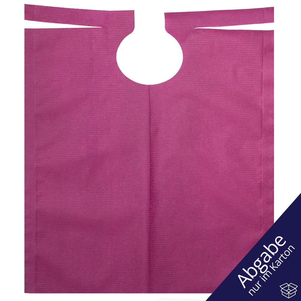 Patientenumhang mit PE Beschichtung, Farbe weinrot, bordeaux, rot, 530 x 600 mm