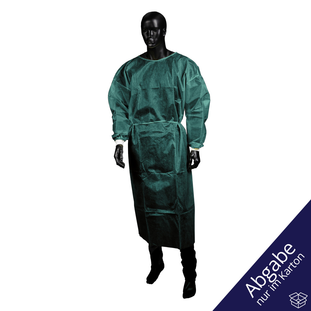 PP Einweg Besucherkittel, Größe L, XL, Farbe grün, Vlies, Med-Comfort