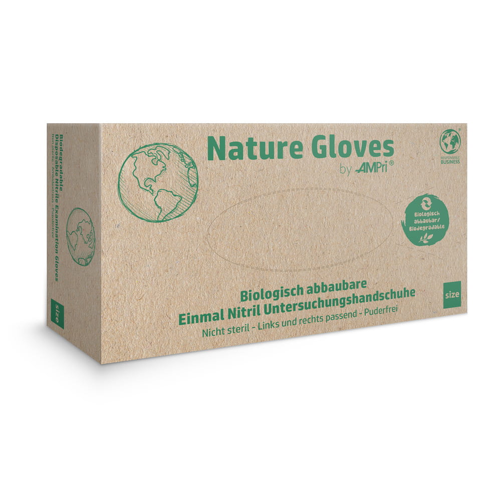 Nitrilhandschuhe, grün, Größe XL, puderfrei, Nature Gloves by Med-Comfort