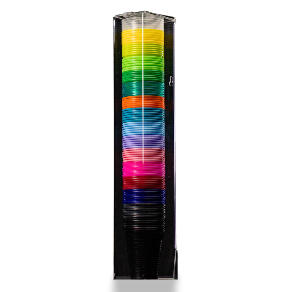 Spender für 100 Mundspülbecher, 44 x 7,8 x 7,8 cm, transparent, milchig, Acryl