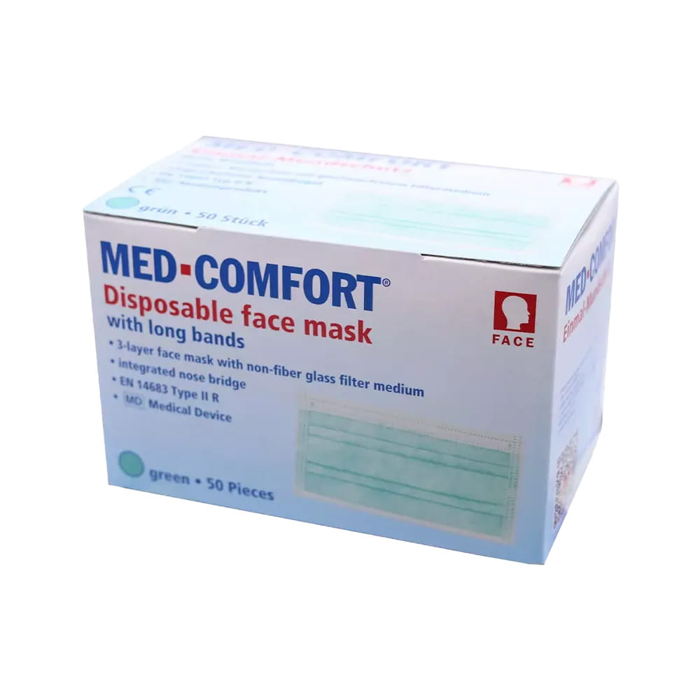 OP Maske zum Binden, grün, Typ IIR, Med-Comfort