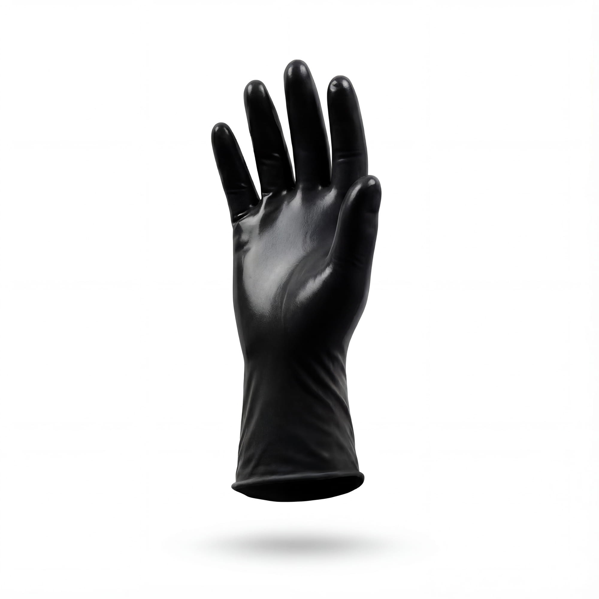 Latexhandschuhe mit Überlänge schwarz, Größe L, puderfrei, Black 300 Latex