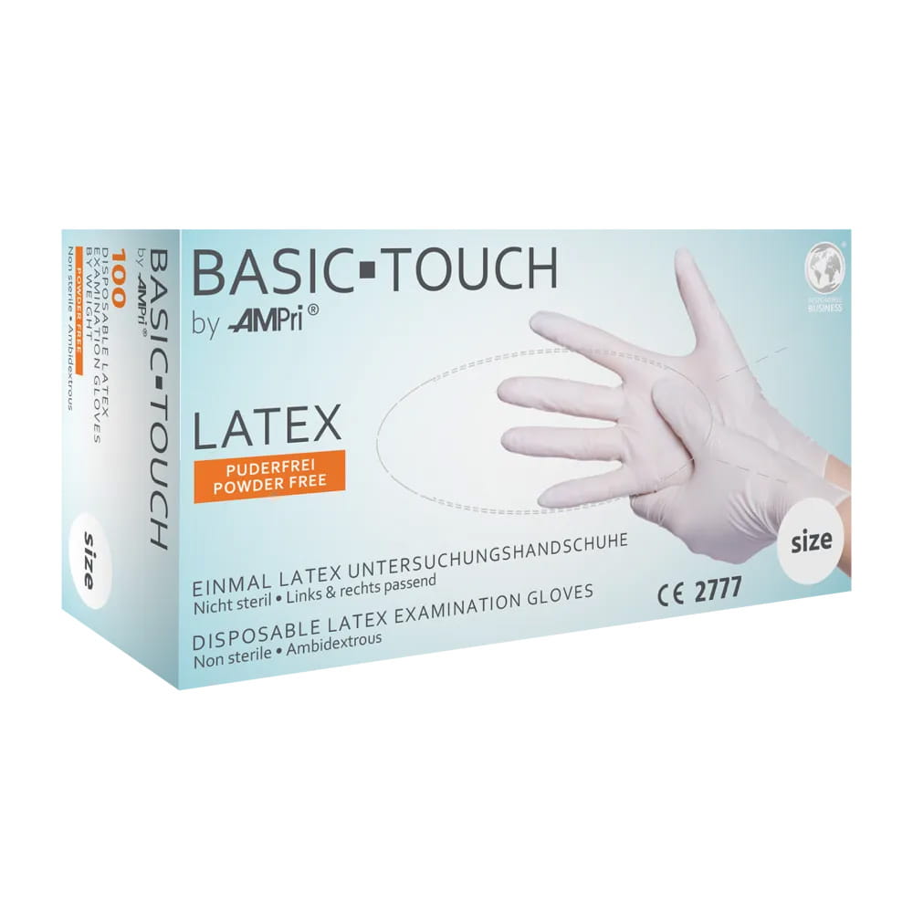 Latexhandschuhe, weiß, Größe S, puderfrei, Basic-Touch