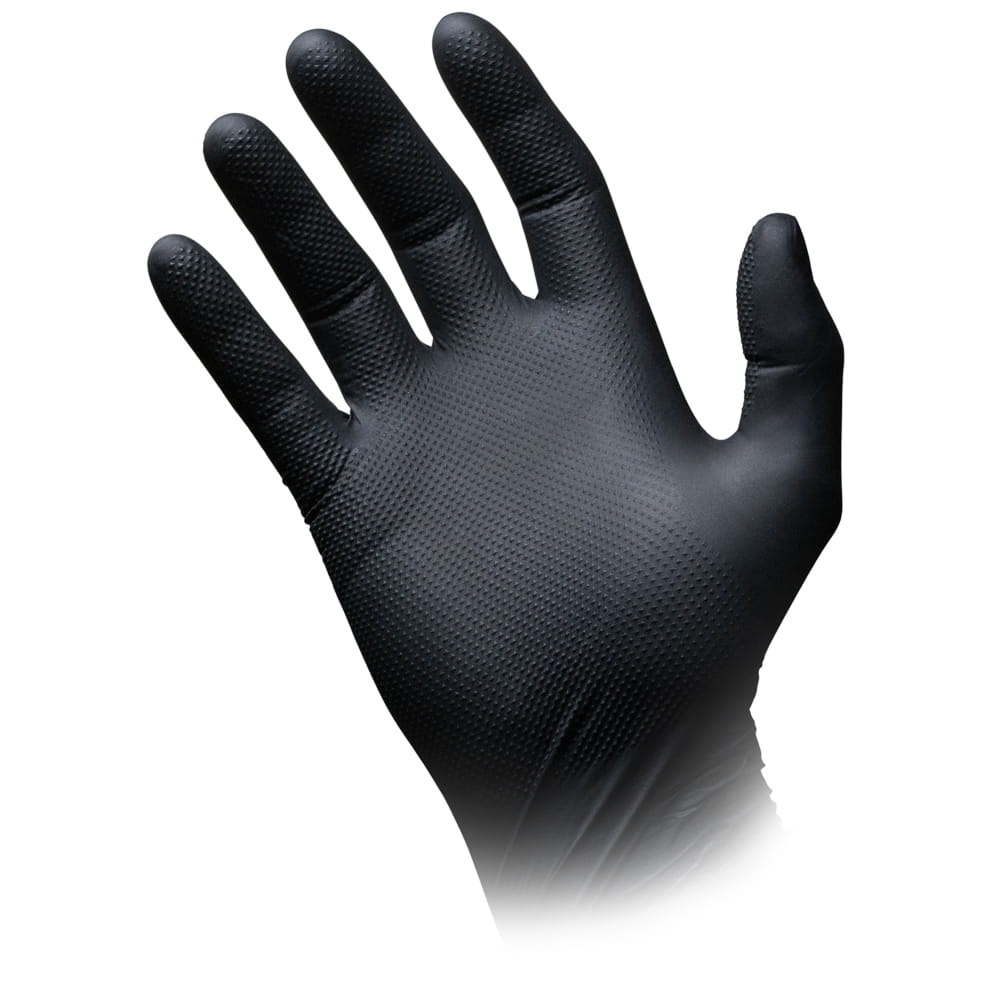 High Grip Einmalhandschuh aus Nitril, Größe XL, schwarz, SolidSafety
