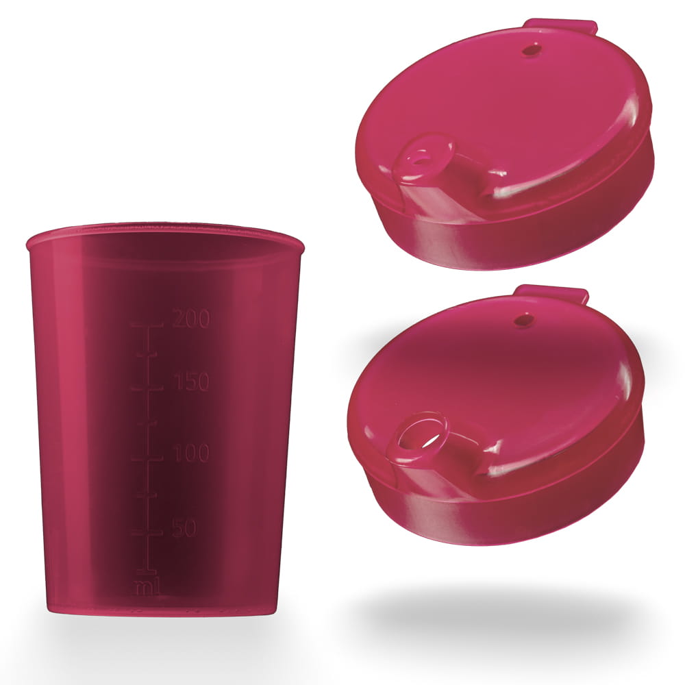 PP Schnabelbecher Oberteil und Unterteil SET, rot, 50 x 250 ml