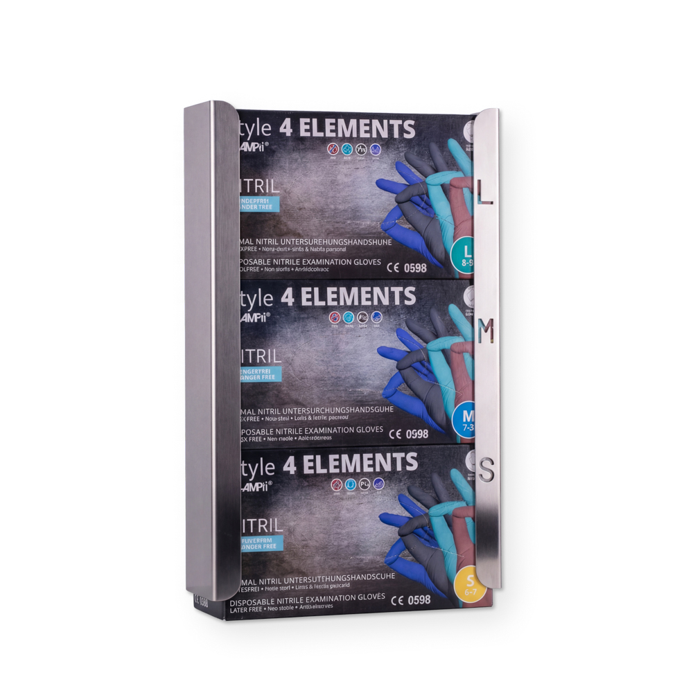 Einmalhandschuh Spender, Handschuh-Dispenserhalter, 217 x 366 x 62 mm, Edelstahl