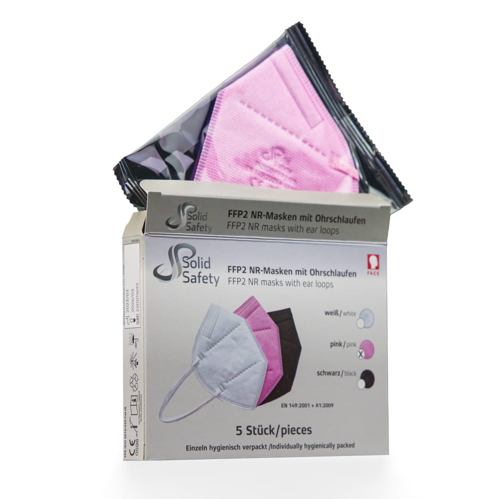 FFP2 Maske, Box á 5 Stck., pink, SolidSafety