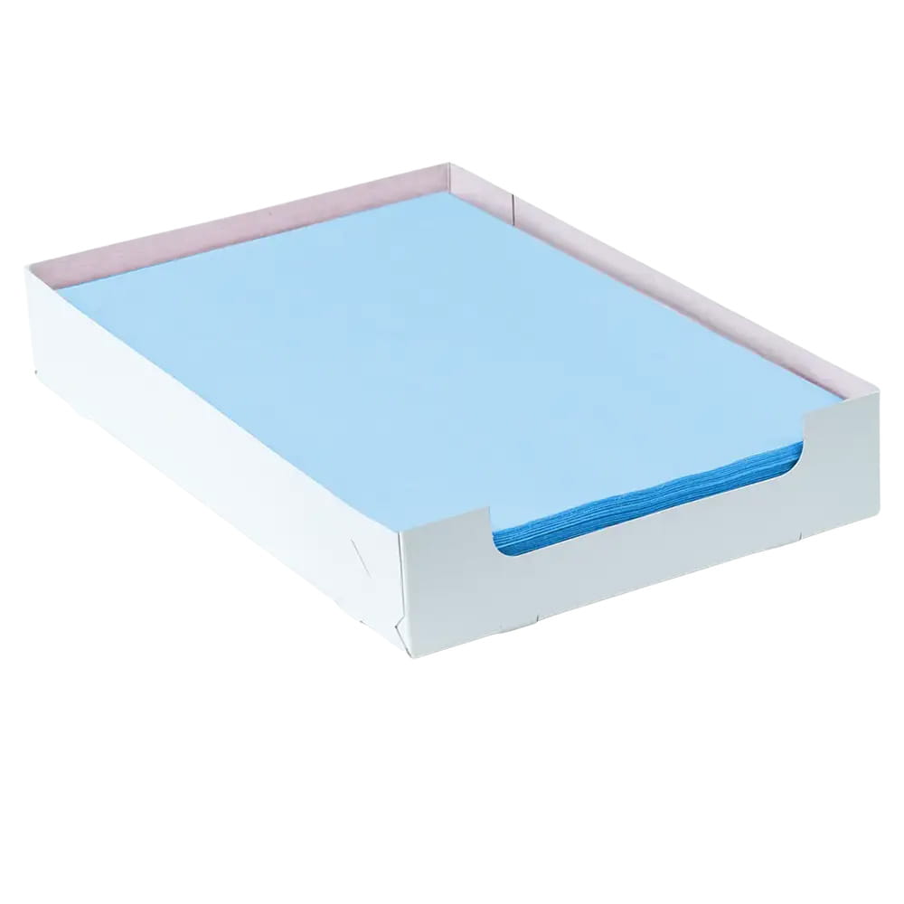 Einweg Tray-Filterpapier in der Box, 18 x 28 cm, Farbe dunkelblau, blau, Zellstoff