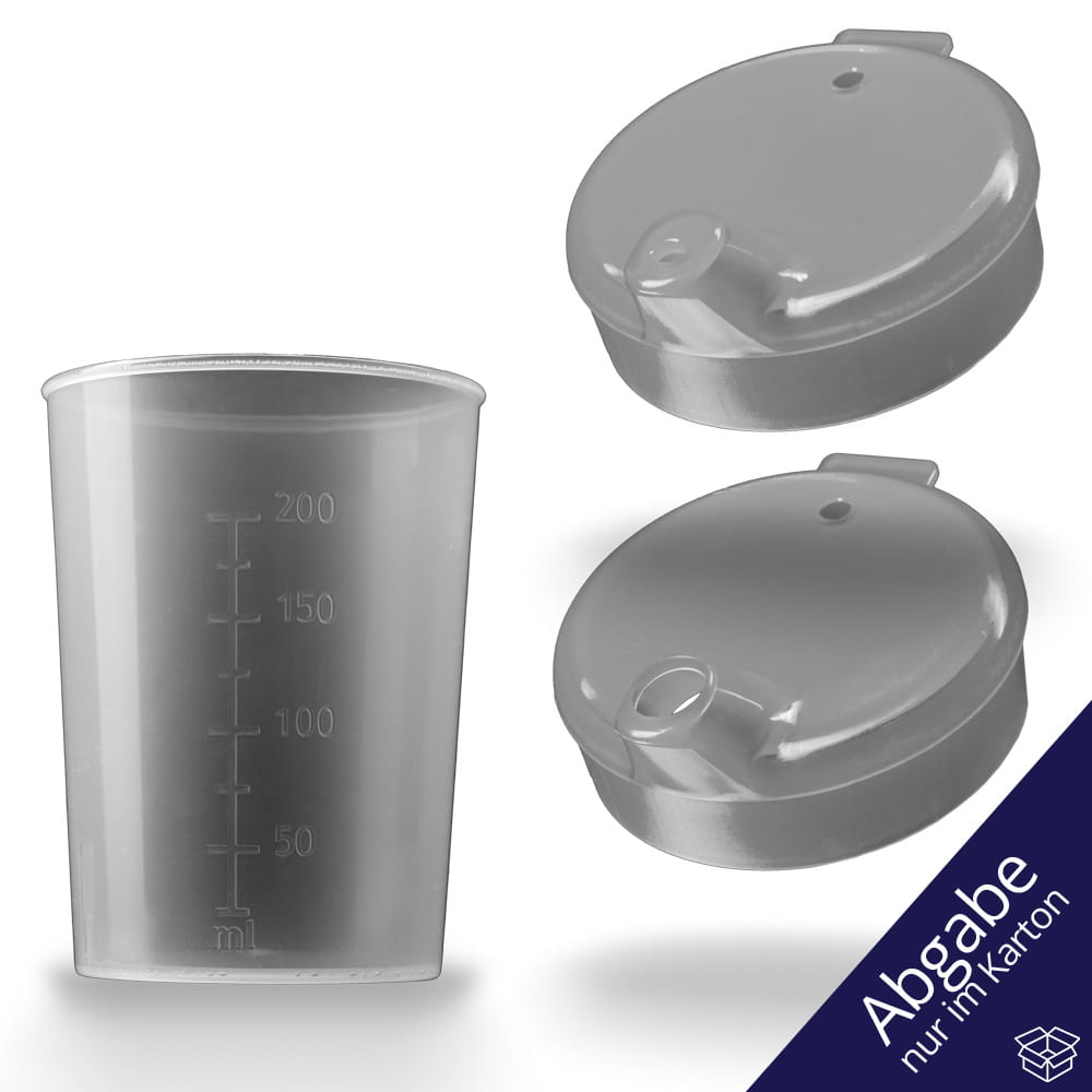 PP Schnabelbecher Oberteil und Unterteil SET, transparent, milchig, 50 x 250 ml