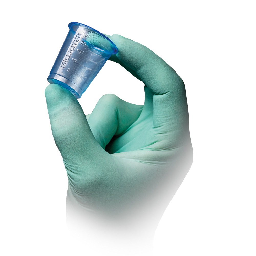 PP Medizinbecher, Farbe blau, 30 ml, graduiert