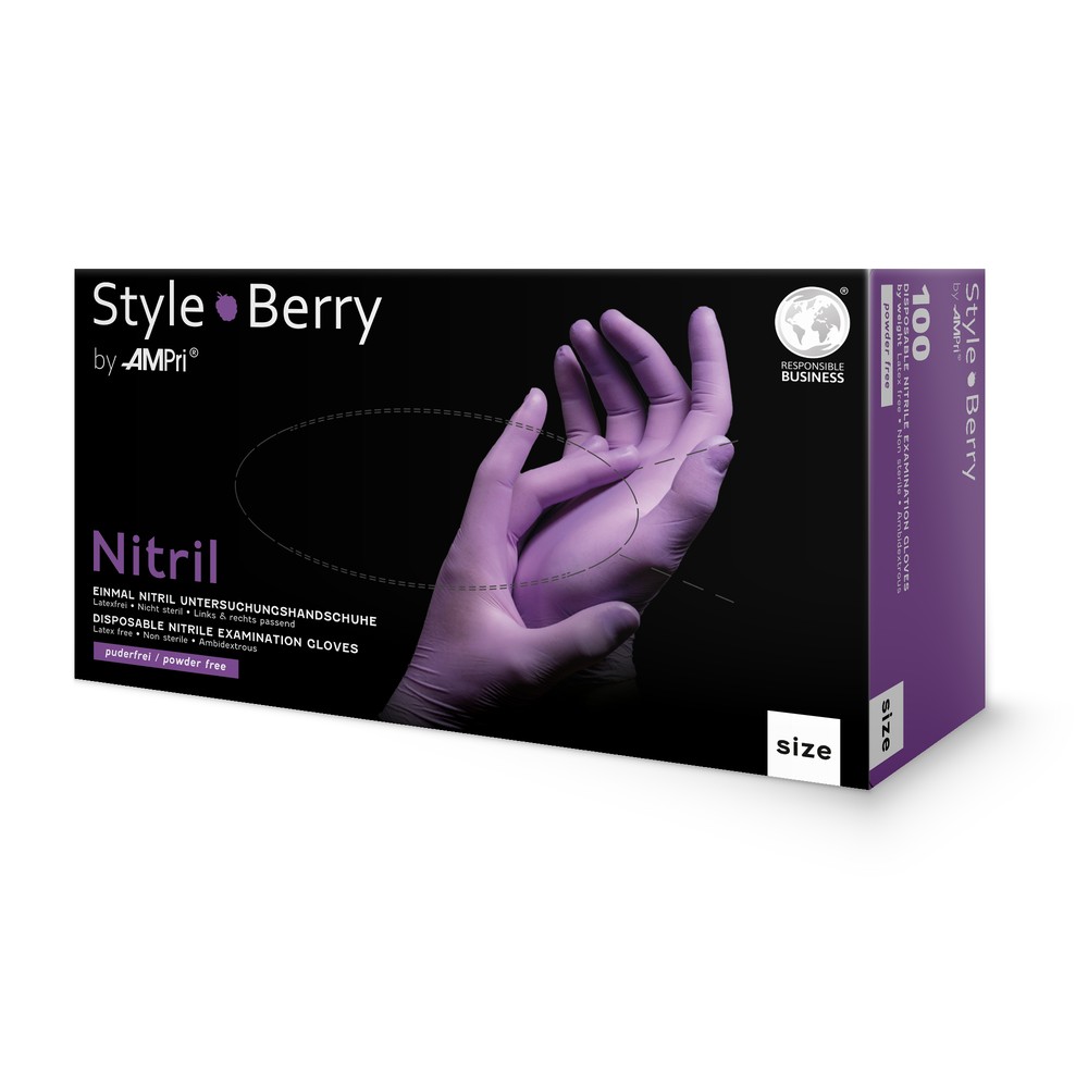 Nitrilhandschuhe, lila, Größe XS, puderfrei, Style Berry by Med-Comfort