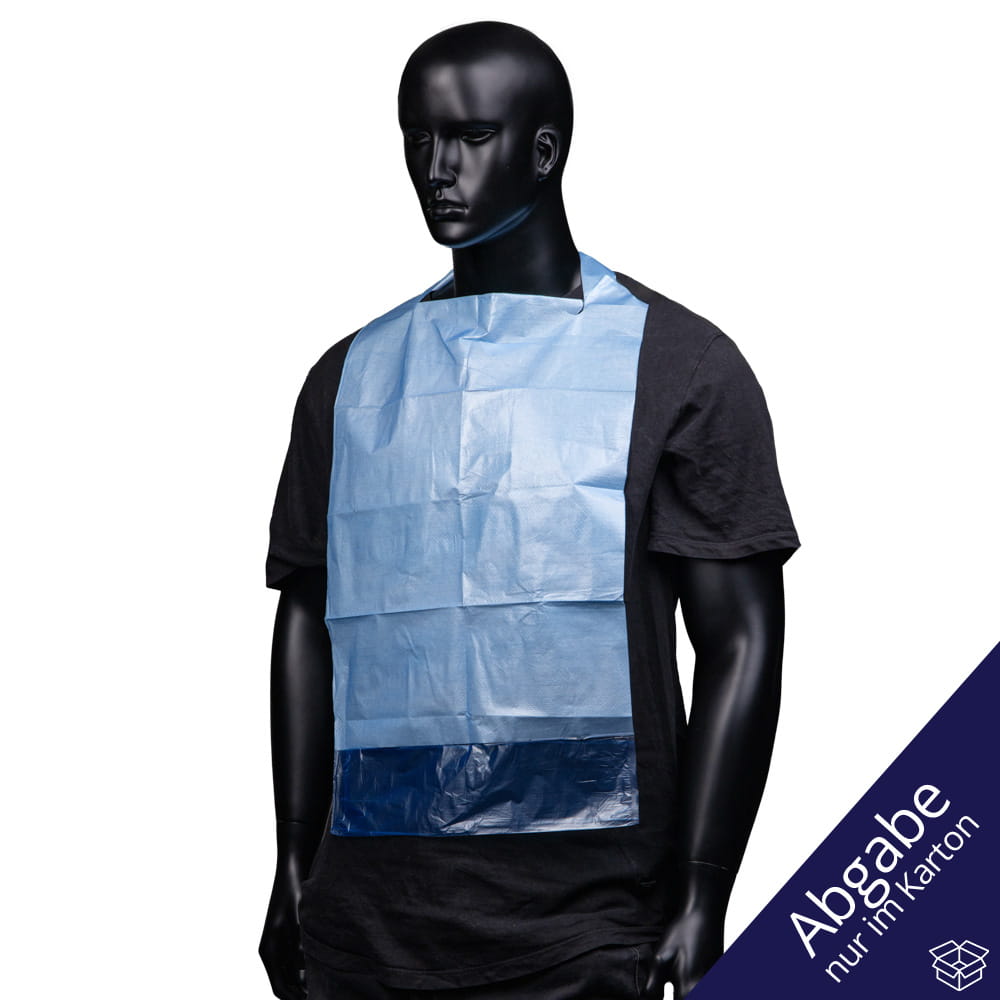 PE Einmal-Esslätzchen, 640 x 360 mm, weiß, blau, Med-Comfort