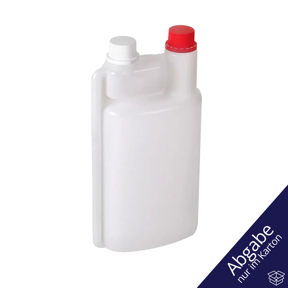 Dosierflasche, 1l, weiß, rot