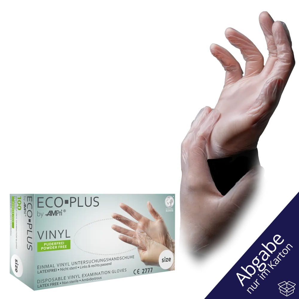 Vinylhandschuhe, weiß, Größe XL, puderfrei, Eco-Plus
