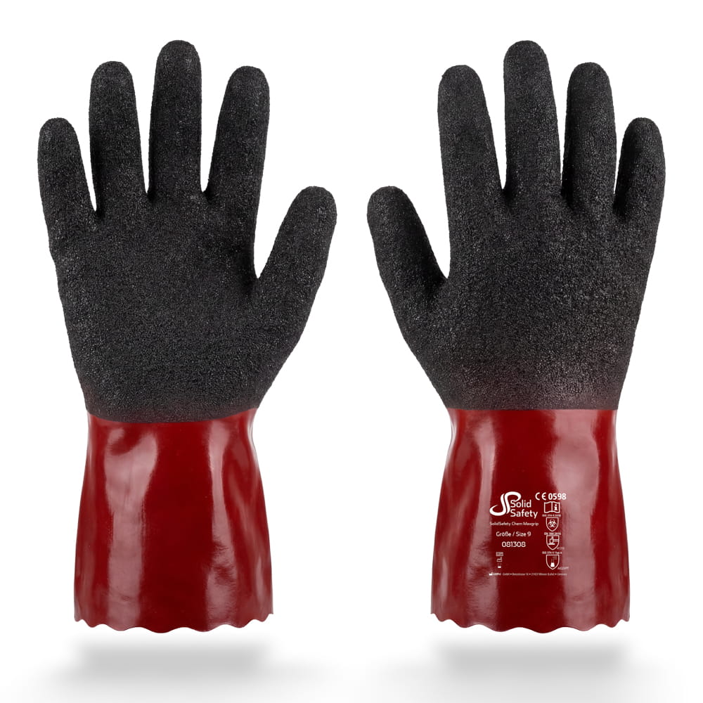 Chemikalienschutzhandschuh, Größe 8, SolidSafety Chem MaxGrip