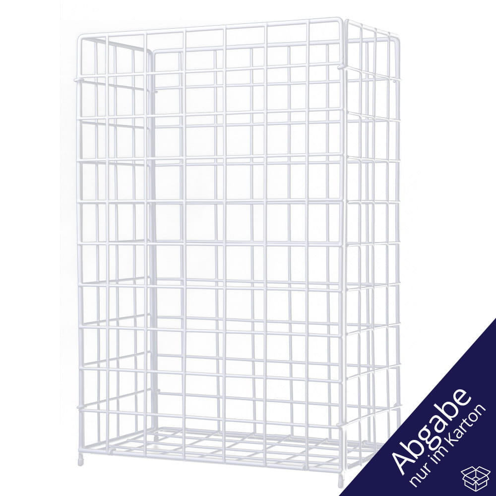 Draht, PVC Sammelkorb, weiß, 400 x 250 x 620 mm, 62 l