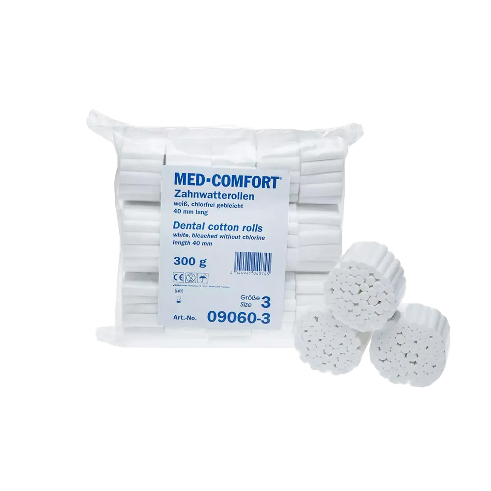 Dental Einmal Zahnwatterollen, 4 = 1,4 cm, Länge je 3,8 cm, weiß, Med-Comfort