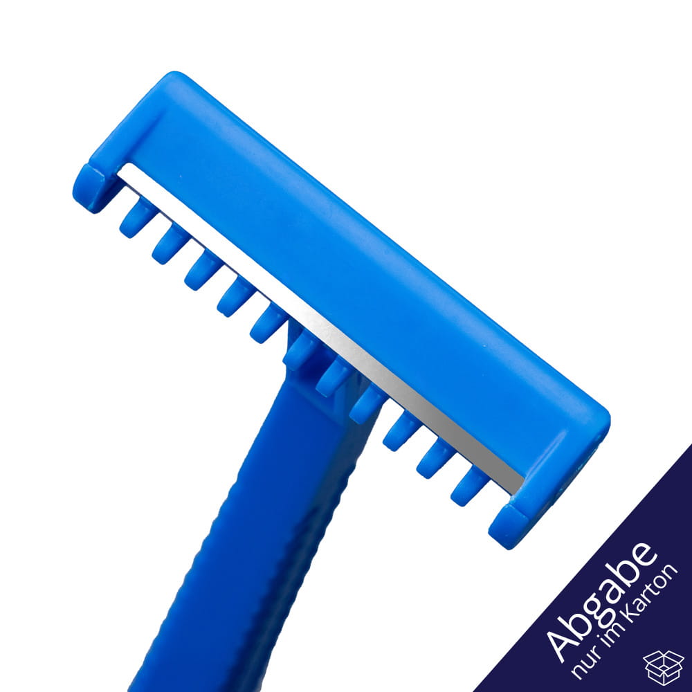 ABS Einweg Rasierer mit Edelstahl Klinge, 1-schneidig, Farbe Blau, Top-Comfort