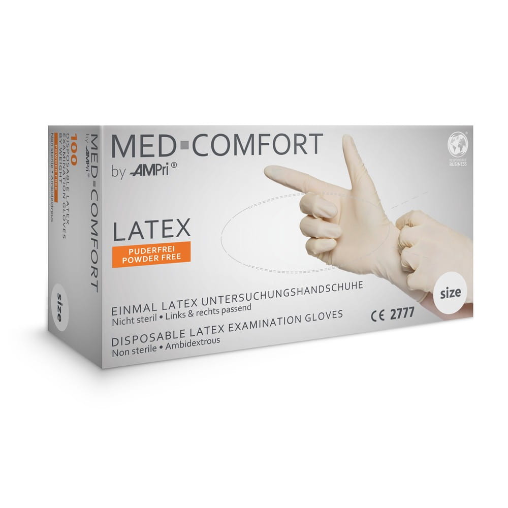 Latexhandschuhe, weiß, Größe S, puderfrei, Med-Comfort