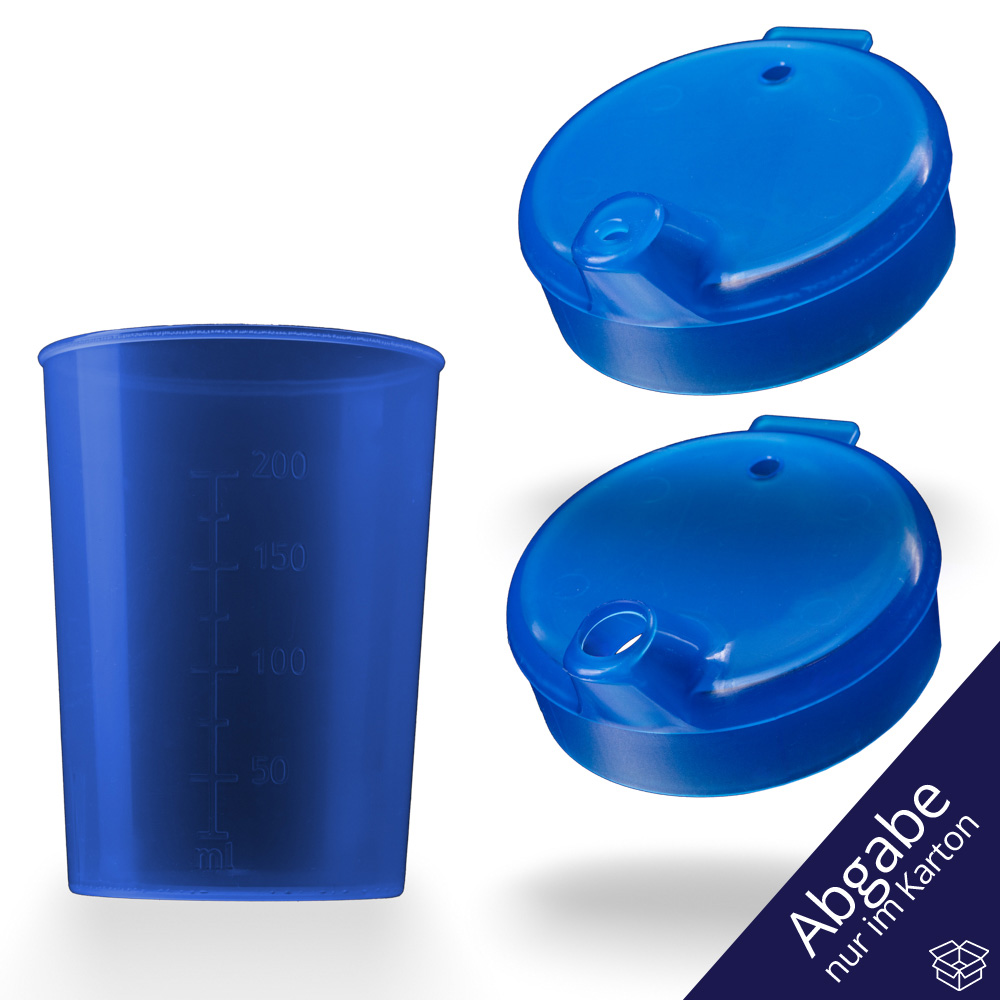 PP Schnabelbecher Oberteil und Unterteil SET, blau, 50 x 250 ml