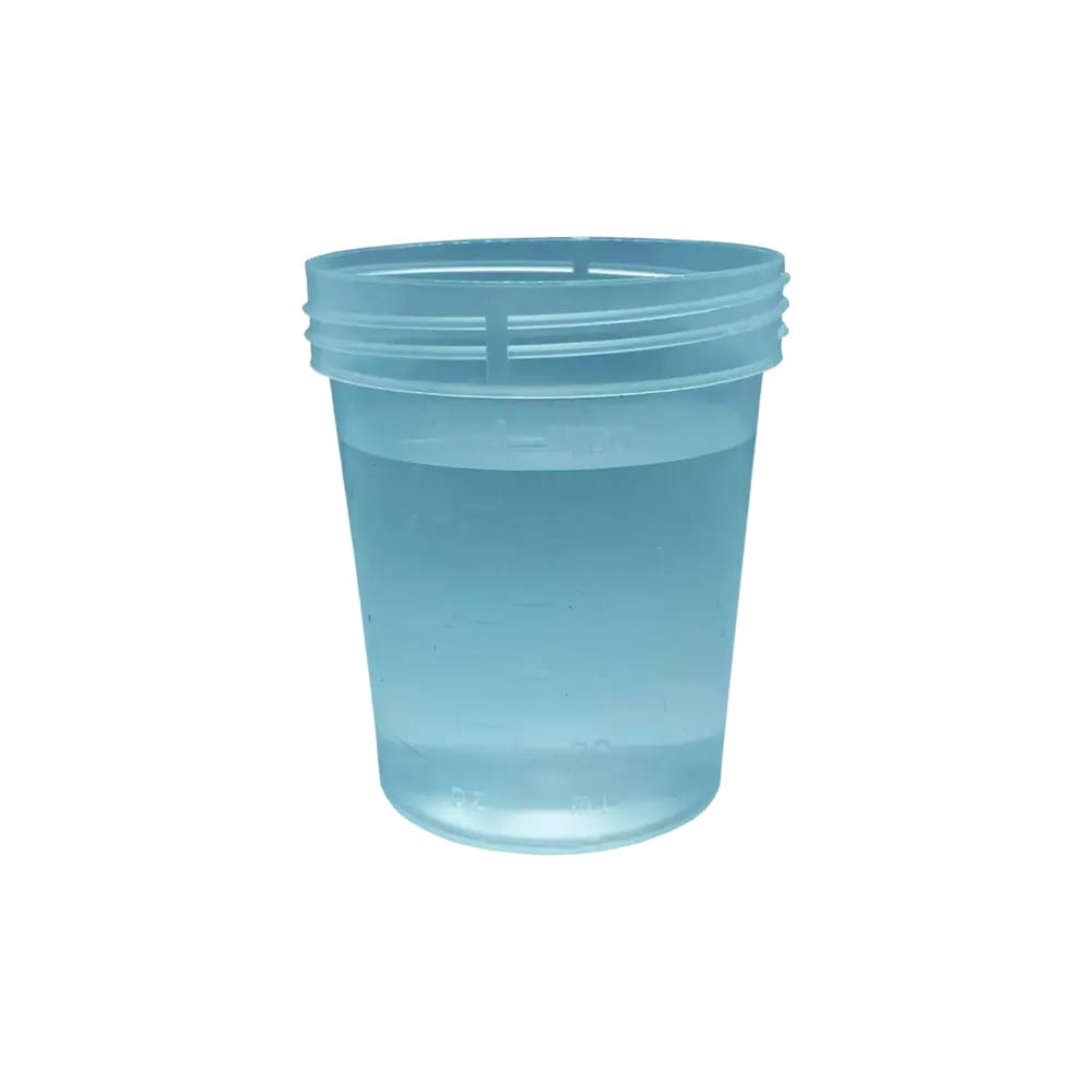 PP Urinsammelbehälter ohne Deckel, Schraubgewinde, 100 ml, Farbe transparent, milchig, 1000 Becher (Ohne Deckel)