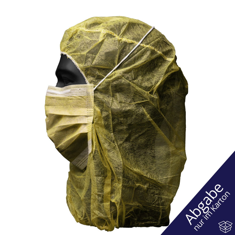 Astronautenhaube mit Mundschutz, gelb, Med-Comfort