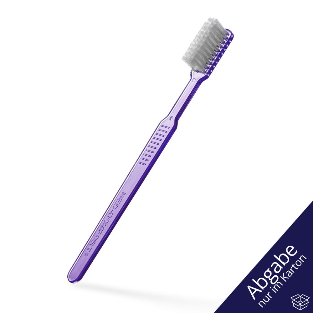 Dental PS Einmalzahnbürste mit Zahnpasta, Farbe lila, 15 x 2,6 cm, Med-Comfort