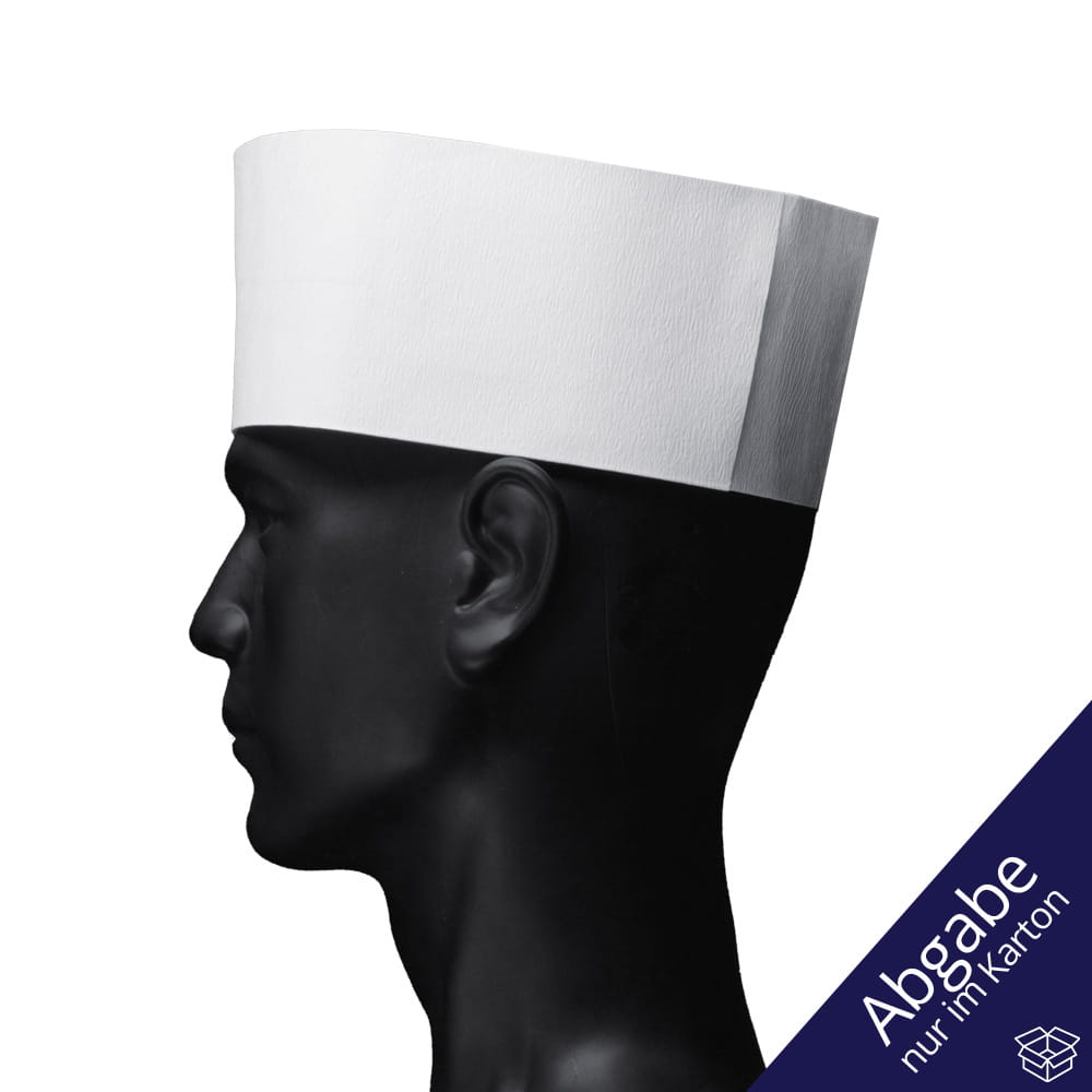 Papierschiffchen mit Papierkrone, Farbe weiß ohne Streifen