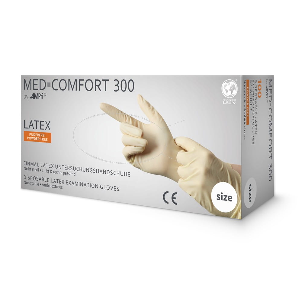 Latexhandschuhe, weiß, Größe S, puderfrei, Med-Comfort 300