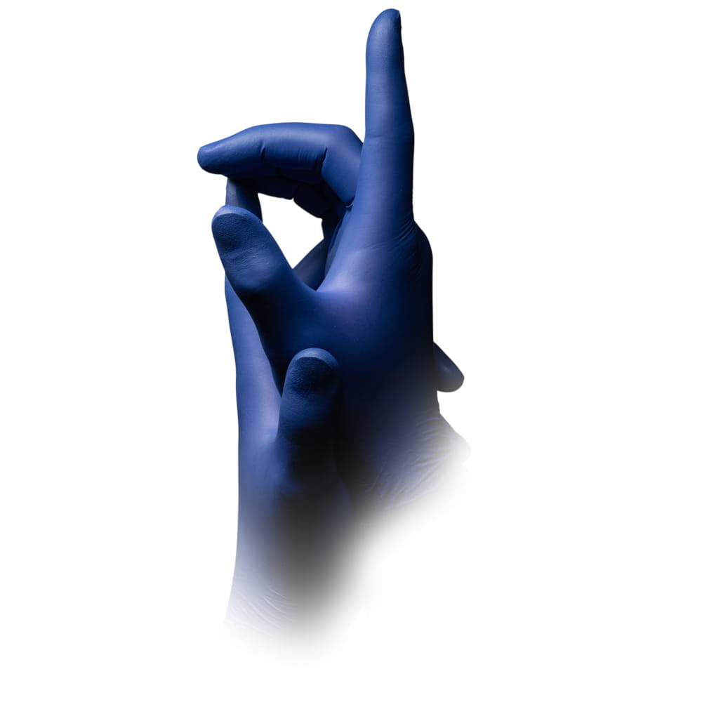 Nitrilhandschuhe, metallblau, blau, Größe L, puderfrei, Epiderm Protect by Med-Comfort